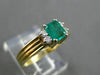 ESTATE .62CT DIAMOND & AAA EMERALD 14K WHITE & YELLOW GOLD ENGAGEMENT RING #3098