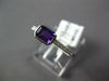 ESTATE .70CT DIAMOND & AAA AMETHYST 14KT WHITE GOLD EMERALD CUT BEZEL FUN RING