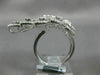 ESTATE LARGE 1.39CT DIAMOND 14K WHITE GOLD 3D MULTI LEAF HALO DOUBLE FINGER RING