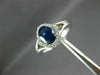 ESTATE 1.15CT DIAMOND & AAA SAPPHIRE 14K WHITE GOLD CLASSIC OVAL ENGAGEMENT RING