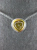1.12CT FANCY YELLOW DIAMOND 18KT 2 TONE GOLD PEAR SHAPE SOLITAIRE LOVE NECKLACE