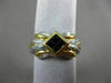 ESTATE .55CT AAA SAPPHIRE 18KT TWO TONE GOLD 3D INVISIBLE SQUARE FOUR STONE RING