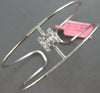 WIDE .57CT DIAMOND 18K WHITE GOLD ROUND & BAGUETTE FLEXIBLE CUFF BANGLE BRACELET