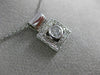 ESTATE WIDE .51CT DIAMOND 14K WHITE GOLD FILIGREE SQUARE SOLITAIRE PENDANT 18693