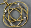 ESTATE LARGE .22CT DIAMOND 18KT 2 TONE GOLD CIRCULAR FLOWER ETOILE MESH PENDANT