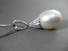 ESTATE LARGE AAA SOUTH SEA PEARL & DIAMOND 14KT WHITE GOLD PENDANT W/ CHAIN #634