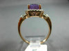 ESTATE LARGE 5.11CT DIAMOND & AAA AMETHYST 14KT ROSE GOLD 3D HALO FILIGREE RING
