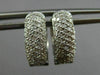 ESTATE .53CT DIAMOND 14KT WHITE GOLD 3D OVAL MULTI ROW HUGGIE HOOP EARRINGS 5mm