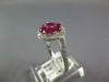 ESTATE 1.24CT DIAMOND & AAA RUBY 14KT WHITE GOLD ROUND CLUSTER FLOWER LOVE RING