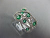 LARGE 1.34CT DIAMOND & AAA EMERALD 14KT WHITE GOLD 3D LOVE KNOT ETOILE FUN RING