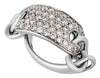 ESTATE WIDE .91CT DIAMOND 18KT WHITE GOLD 3D MULTI ROW OVAL FLEXIBLE LOVE RING