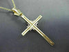 ESTATE LARGE .35CT BAGUETTE DIAMOND 14KT WHITE & YELLOW GOLD CROSS PENDANT 9758