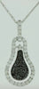 .48CT WHITE & BLACK DIAMOND 14KT WHITE GOLD TEAR DROP HALO FUN FLOATING PENDANT