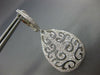 LARGE 1.03CT DIAMOND 18KT WHITE GOLD 3D TEAR DROP FLEUR DE LIS HANGING EARRINGS