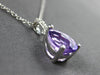 1.01CT DIAMOND & AAA AMETHYST 14K WHITE GOLD PEAR SHAPE & ROUND FLOATING PENDANT