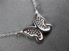 ESTATE .21CT DIAMOND 14KT WHITE GOLD 3D CLASSIC BUTTERFLY LOVE NECKLACE