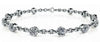 ESTATE LARGE 3.14CT DIAMOND 14K WHITE GOLD 3D FLOWER BY THE YARD TENNIS BRACELET