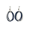 1.83CT DIAMOND & AAA SAPPHIRE 18KT WHITE GOLD TRIPLE OVAL TRINITY FUN EARRINGS