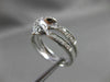 ANTIQUE WIDE .65CT DIAMOND 14KT WHITE GOLD 3D PAVE MOON DOUBLE BAND RING #3217