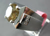 LARGE 11.05CT WHITE & CHOCOLATE FANCY DIAMOND 18K WHITE GOLD SOLITAIRE MENS RING