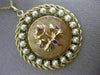 ANTIQUE .36CT AMETHYST & SOUTH SEA PEARL 14KT WHITE GOLD 3D FLOWER PENDANT 25604