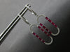 1.32CT DIAMOND & AAA RUBY 14KT WHITE GOLD ROUND & BAGUETTE FUN HANGING EARRINGS