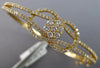 LARGE 1.75CT DIAMOND 18KT YELLOW GOLD 3D FLOWER LOVE KNOT CUFF BANGLE BRACELET
