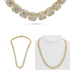 LARGE 6.56CT DIAMOND 14KT YELLOW GOLD 3D ROUND & BAGUETTE SEMI ETERNITY NECKLACE