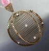 ESTATE LARGE .25CT DIAMOND 14KT ROSE GOLD SEMI GLOBE FAN SHAPE CIRCULAR PENDANT