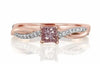 .57CT WHITE & PINK DIAMOND 18KT WHITE & ROSE GOLD 3D CRISS CROSS ENGAGEMENT RING