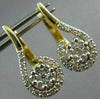 ESTATE .60CT DIAMOND 14KT YELLOW GOLD CLASSIC FLOWER LEVERBACK HANGING EARRINGS