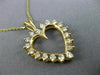 ESTATE .63CT ROUND CUT DIAMOND 14K YELLOW GOLD CLASSIC OPEN HEART PENDANT #21387