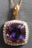 2.15CT DIAMOND & AAA AMETHYST 14KT ROSE GOLD 3D CUSHION & ROUND FILIGREE PENDANT