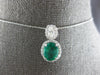 LARGE 2.26CT DIAMOND & AAA COLOMBIAN EMERALD 18KT WHITE GOLD HALO PENDANT #28060