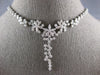 LARGE 4.39CT DIAMOND 18KT WHITE GOLD MULTI FLOWER LARIAT SEMI ETERNITY NECKLACE
