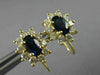 ESTATE 1.60CT DIAMOND & AAA SAPPHIRE 14K YELLOW GOLD FRENCH BACK EARRINGS #25277
