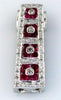 1.20CT DIAMOND & AAA RUBY 14KT WHITE GOLD 3D SQUARE JOURNEY BAR FLOATING PENDANT