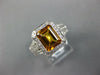 LARGE 2.42CT DIAMOND & AAA CITRINE 18KT WHITE GOLD EMERALD CUT ANNIVERSARY RING
