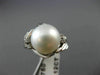 ESTATE LARGE .12CT DIAMOND & AAA SOUTH SEA PEARL PLATINUM 3D FLOWER RING #21817
