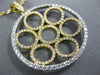 ESTATE LARGE 1.53CT DIAMOND 18KT 2 TONE GOLD MULTI CIRCULAR FLOWER LOVE PENDANT