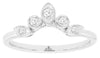 .15CT DIAMOND 14KT WHITE GOLD 3D ROUND BEZEL MULTI LEAF V SHAPE ANNIVERSARY RING