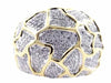 ESTATE 1.38CT DIAMOND 18KT 2 TONE GOLD 3D MULTI ROW MULTI SHAPE PAVE FUN RING