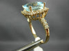 ESTATE LARGE 4.05CT DIAMOND & AAA AQUAMARINE 14K ROSE GOLD 3D ENGAGEMENT RING