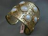 ESTATE LARGE 30.0CT DIAMOND & AAA AGATE 14KT WHITE & ROSE GOLD BANGLE BRACELET