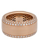 WIDE 1.25CT DIAMOND 18K ROSE GOLD MULTI ROW HANDCRAFTED WEDDING ANNIVERSARY RING