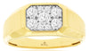 ESTATE .63CT DIAMOND 14KT YELLOW GOLD 3D CLASSIC ROUND SQUARE OCTAGON MENS RING