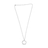 ESTATE 0.27CT DIAMOND 14KT WHITE GOLD 3D DOUBLE ROW OVAL CIRCLE OF LIFE NECKLACE