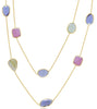 LONG 16.92CT AAA MULTI COLOR TOURMALINE 18KT YELLOW GOLD 3D MULTI SHAPE NECKLACE
