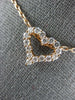 ESTATE .53CT DIAMOND 18KT ROSE GOLD 3D CLASSIC OPEN HEART LOVE PENDANT