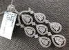 ESTATE LARGE 1.68CT DIAMOND 18K WHITE GOLD CHANDELIER TEAR DROP FLOATING PENDANT